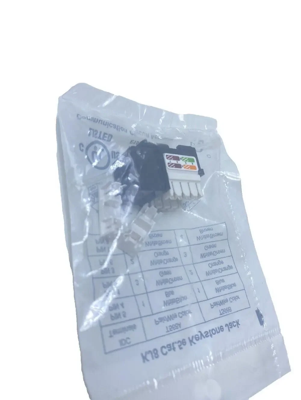 4pcs KJ8 Cat5 Keystone Jack Black Network Connector Pack